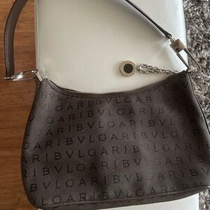 BVLGARI Logo Mania Fabric Brown Purse/Bag